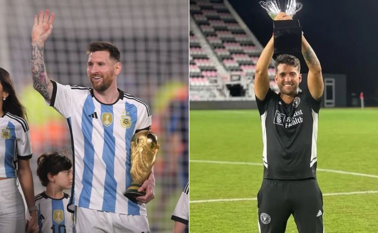 FOTO: Lionel Messi y Julián Arellano, dos campeones con la mira en Miami.