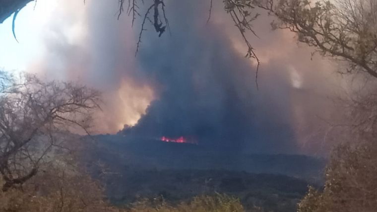 FOTO: Fuego en Punilla: piden autoevacuar la zona alta de Icho Cruz