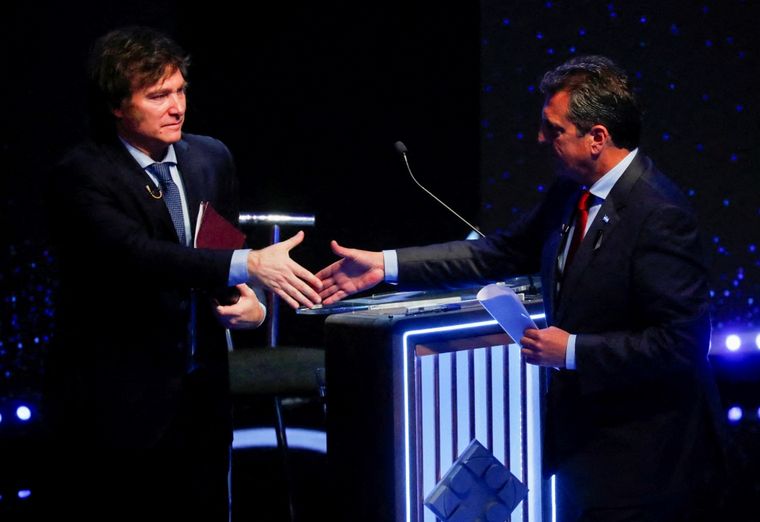 FOTO: Milei y Massa debatirán este domingo previo al balotaje (Foto: archivo)