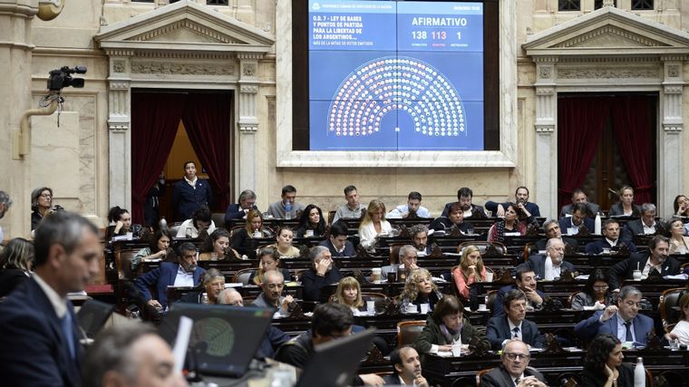 FOTO: Ley Bases en general: cómo votó cada uno de los diputados