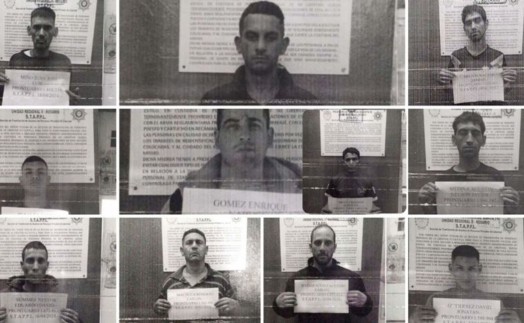 FOTO: Los rostros de los once evadidos de la Comisaría 5ta de Rosario.