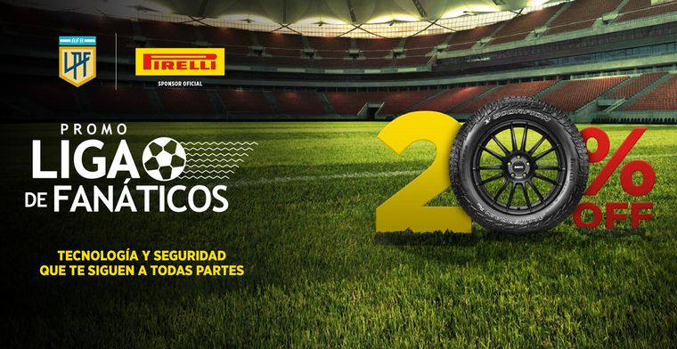 FOTO: Promo "Liga de Fanáticos": Pirelli ofrece un 20% Off