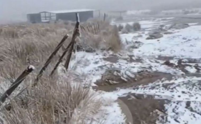 FOTO: Cae nieve en las Altas Cumbres: Villa de Merlo y Champaquí con un manto blanco.