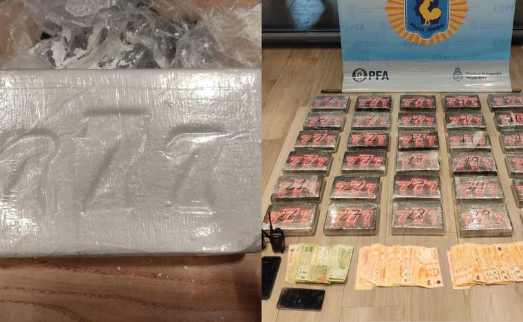 FOTO: Desarticulan banda que traía 30 kilos de cocaína pura y usaba taxi rosarino.