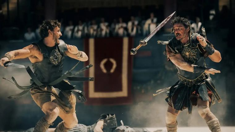 FOTO: Paul Mescal y Pedro Pascal se enfrentan en Gladiador 2.