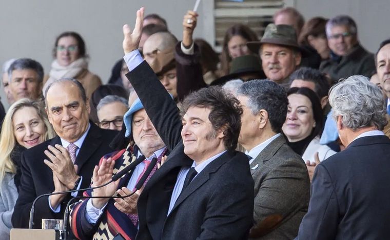 FOTO: Milei dejó solo promesas en su discurso en la apertura de La Rural.