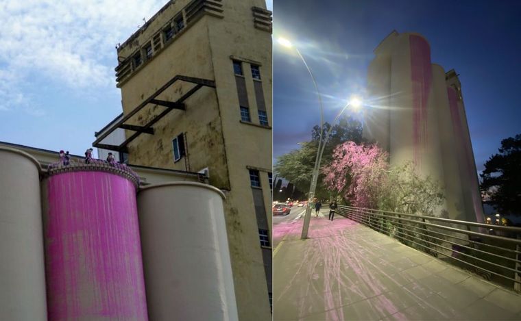 FOTO: Enchastre rosa en la zona de los silos por mal cálculo: 