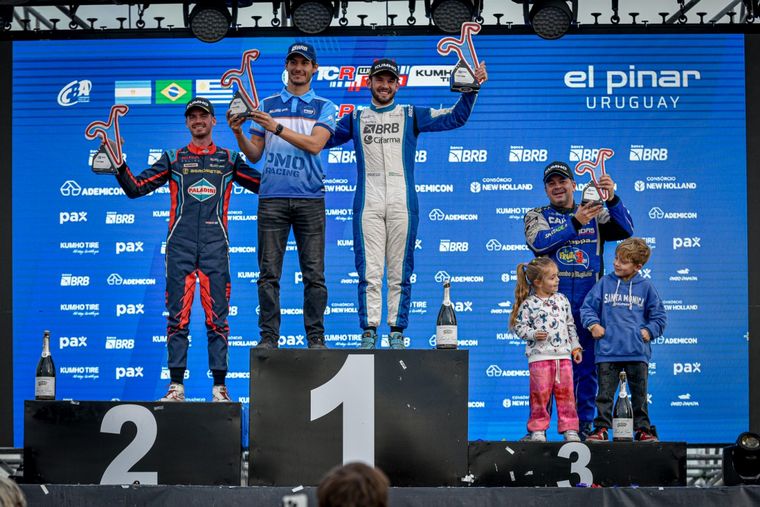 FOTO: El podio sudamericano de la C2, Cardoso, Rosso y Fontana