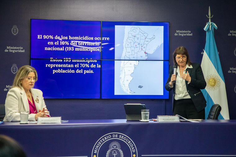 FOTO: Bullrich presentó las estadísticas criminales 2023 y primer semestre de 2024