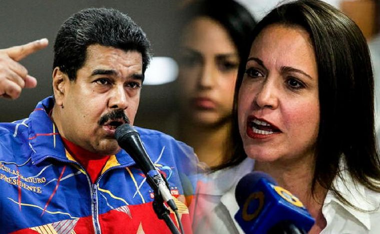 FOTO: Nicolás Maduro y María Corina Machado.