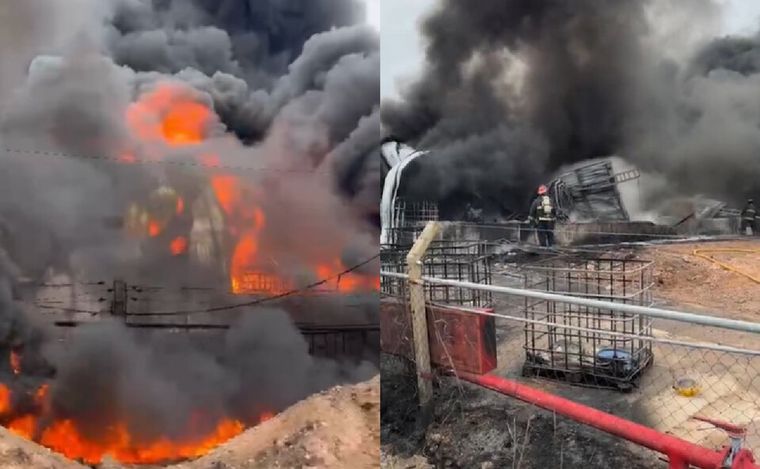 FOTO: Fue controlado el fuego en el Parque Industrial de Gualeguaychú. (Captura de video)