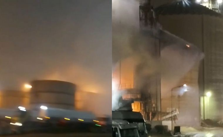 FOTO: Incendio en los silos de la planta sanlorencina de Vicentin alarmó a vecinos.