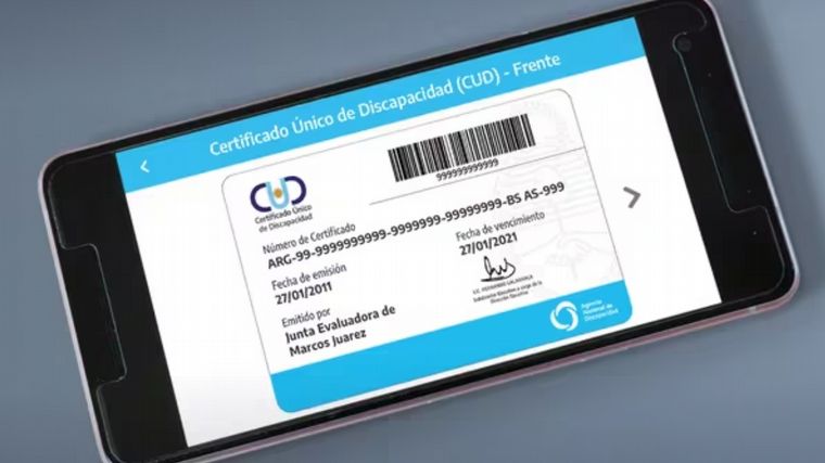 FOTO: Certificado Único de Discapacidad