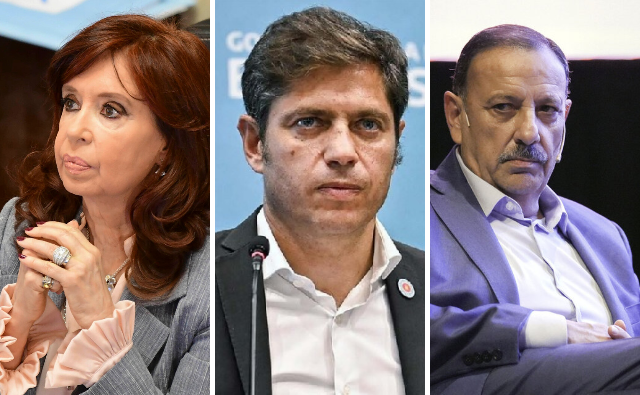 FOTO: Cristina Fernández de Kirchner, Axel Kicillof y Ricardo Quintela