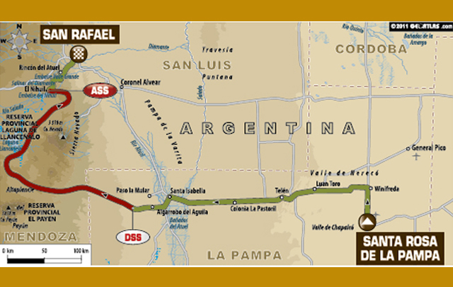 FOTO: Mapa de la etapa 1 del Rally Dakar 2012