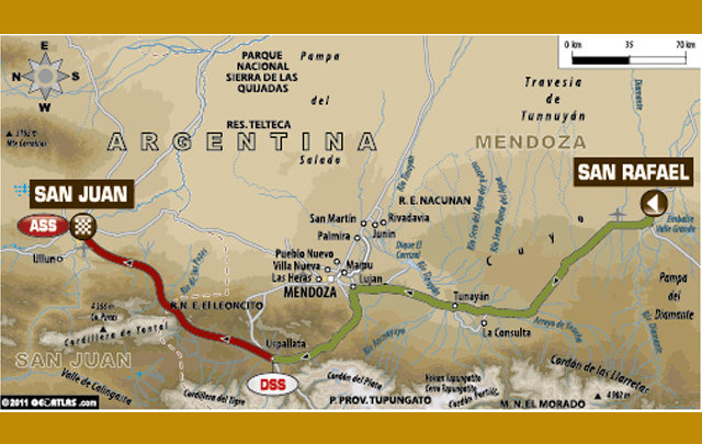 FOTO: Mapa de la etapa 2 del Rally Dakar 2012