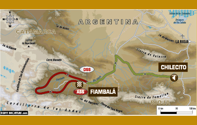 FOTO: Mapa de la etapa 4 del Rally Dakar 2012