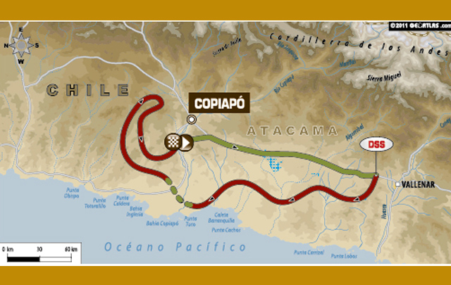 FOTO: Mapa de la etapa 6 del Rally Dakar 2012