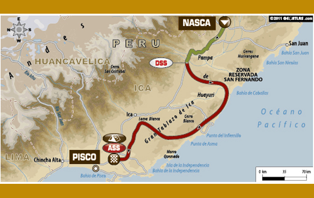 FOTO: Mapa de la etapa 12 del Rally Dakar 2012