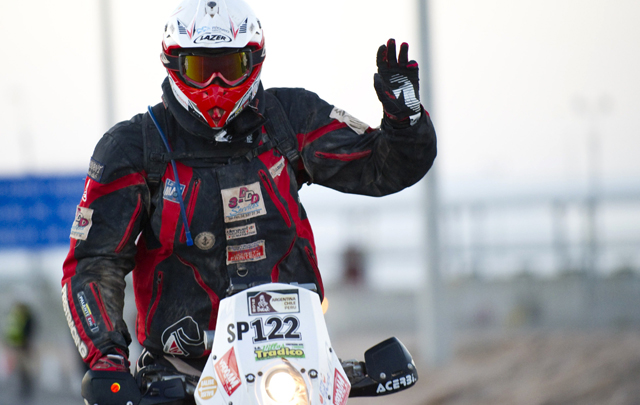 FOTO: Daniel Mazzucco en la llegada a Perú del Dakar 2012