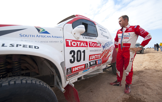 FOTO: Erik Palante en la llegada a Perú del Dakar 2012