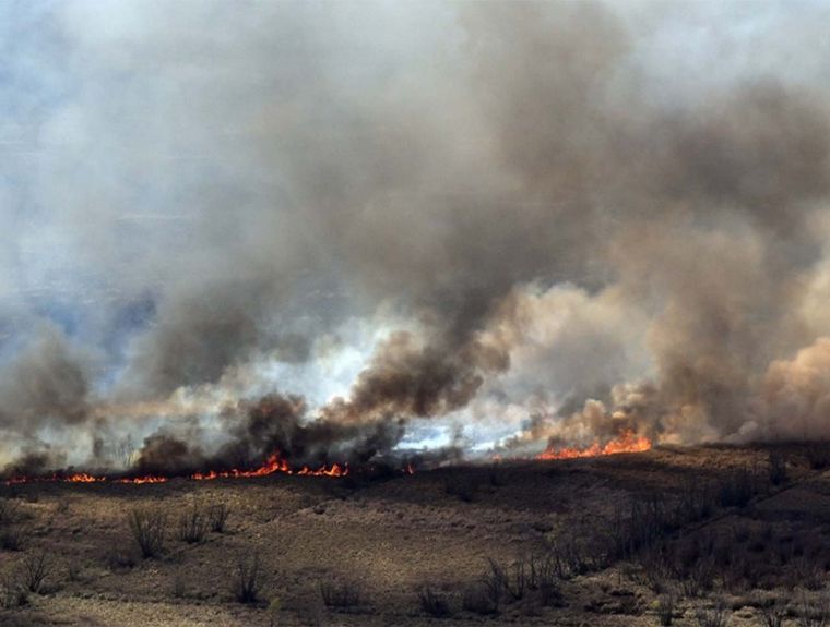 FOTO: Incendios en Victoria: el humo viene afectando severamente el aire de Rosario. 