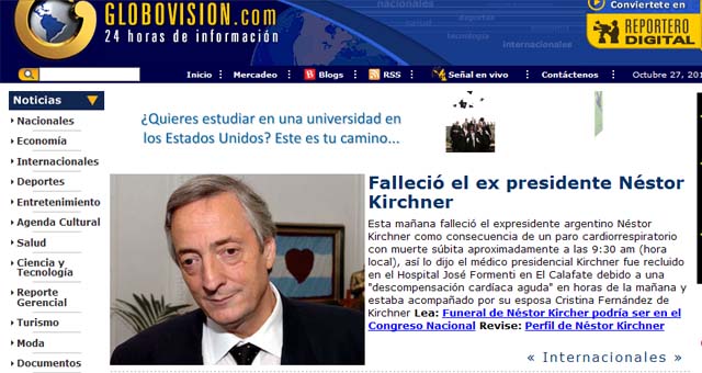 FOTO: Los medios periodísticos de todo el mundo reflejaron la muerte del ex presidente.